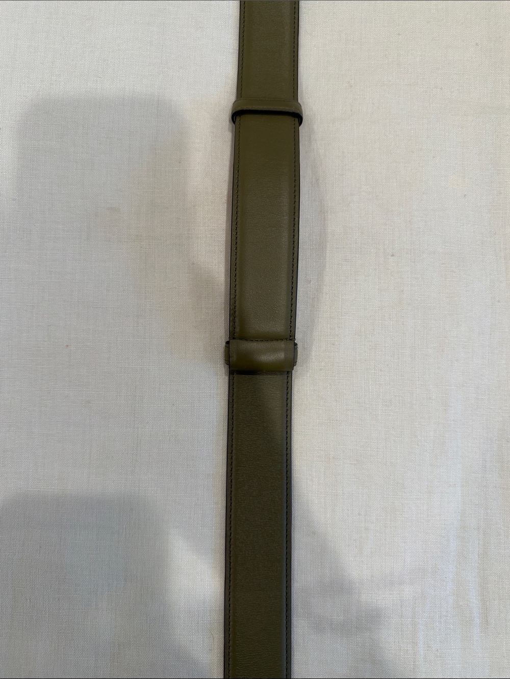 Salvatore Ferragamo Olive Green Leather Belt with Gold Buckle Ring - Picture 7 of 10